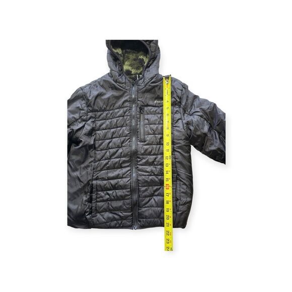 Eddie Bauer Reversible Puffer Jacket And Fleece Black And Camo Green Boy L 14/16 - Picture 3 of 5